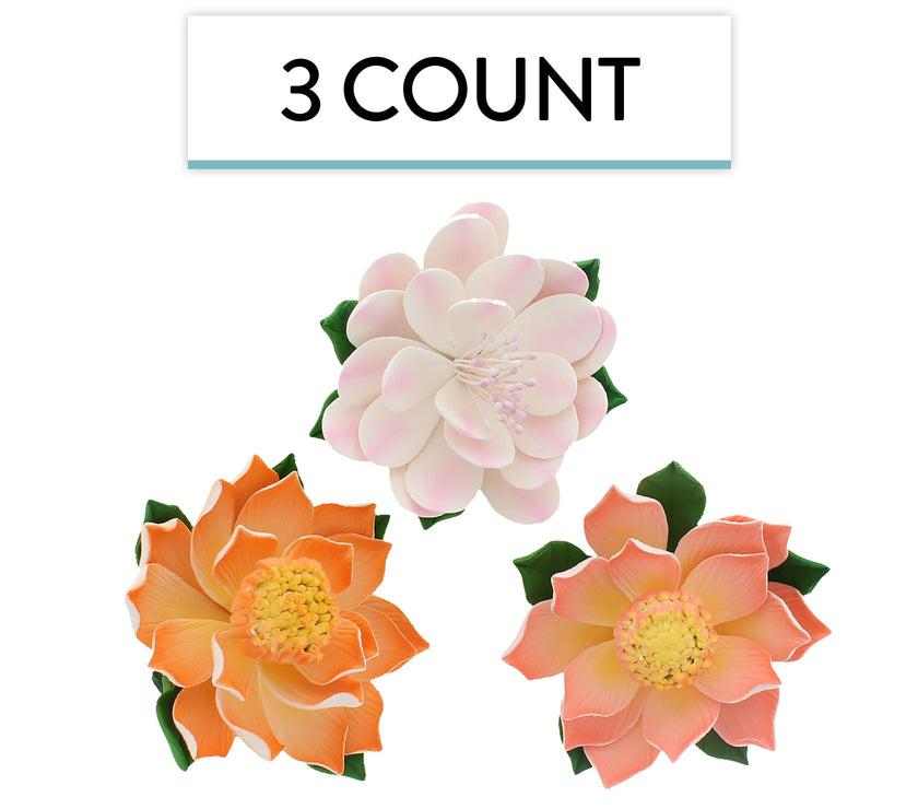 Protea Sugar Cake Flowers by Global Sugar Art, Assortment, 3 Count
