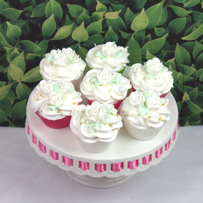 Tiny White Rose Toppers, Assorted Sizes, 24 Count