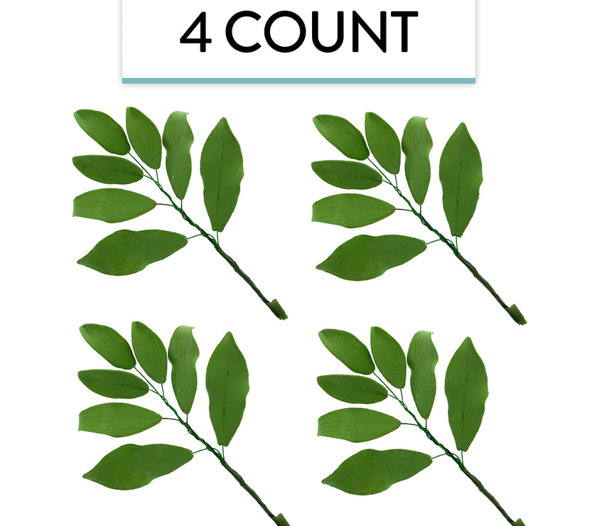Alstroemeria Leaf  Spray  Cake Decoration by Chef Alan Tetreault, Global Sugar Art, 4 Count