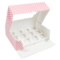 Global Sugar Art Quarter Sheet Cake & Cupcake Box with Window and Cupcake Insert, Auto-Popup, 14 x 10 x 4 Inches, 5 Count