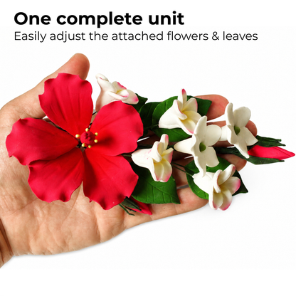 Pink Tropical Hibiscus Plumeria Spray
