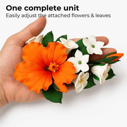 Orange Tropical Hibiscus Plumeria Spray