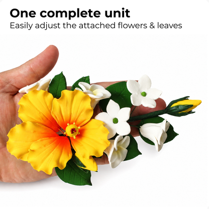 Yellow Tropical Hibiscus Plumeria Spray