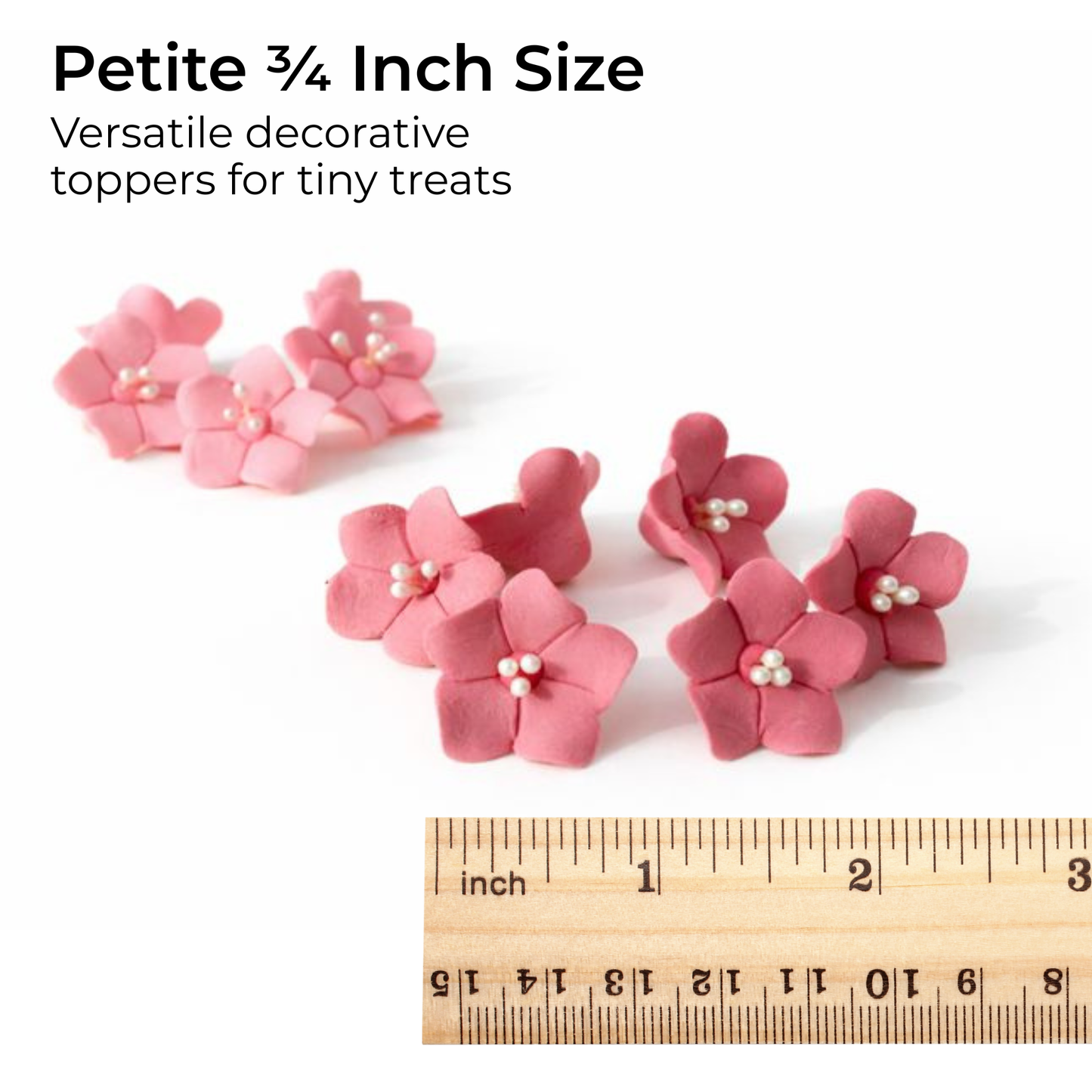 Mini Dusty Rose Blossoms with Pearl Stamens