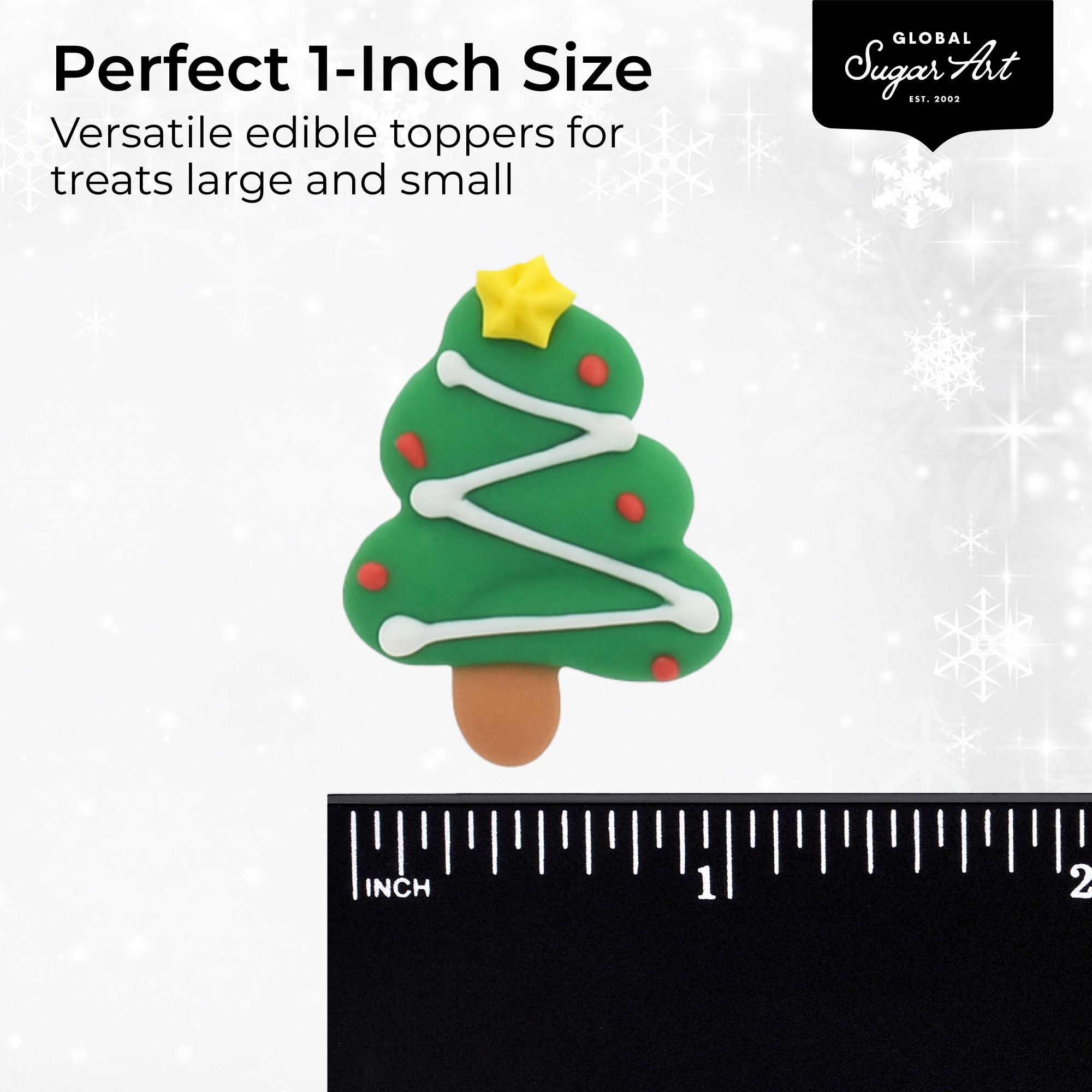 Christmas Cupcake Toppers, Edible Royal Icing Decorations, by Global Sugar Art (Santa Reindeer)