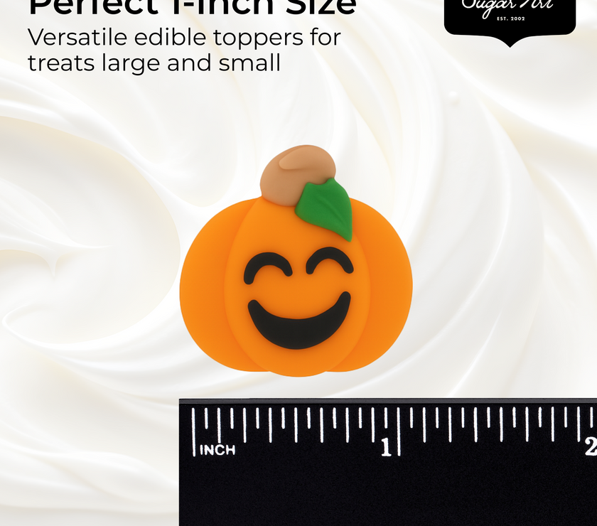 Halloween Cupcake Toppers, Edible Royal Icing Decorations by Global Sugar Art (Spooky Pumpkins)