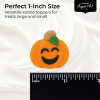Halloween Cupcake Toppers, Edible Royal Icing Decorations by Global Sugar Art (Spooky Pumpkins)