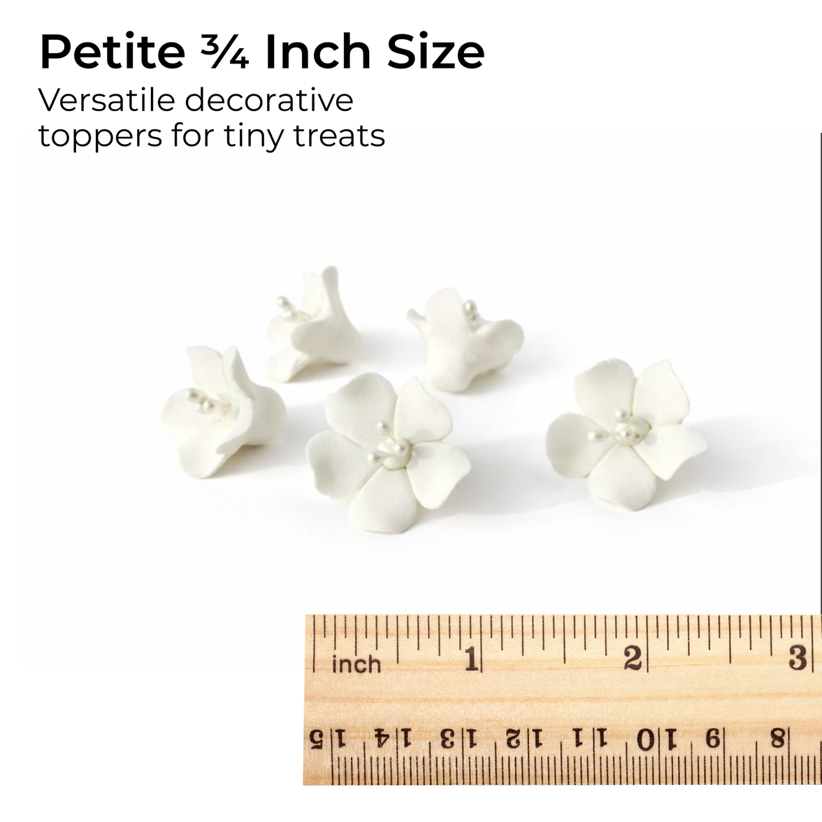 Global Sugar Art Blossom Sugar Wedding Cake Flowers with Pearl Stamens, White, by Chef Alan Tetreault