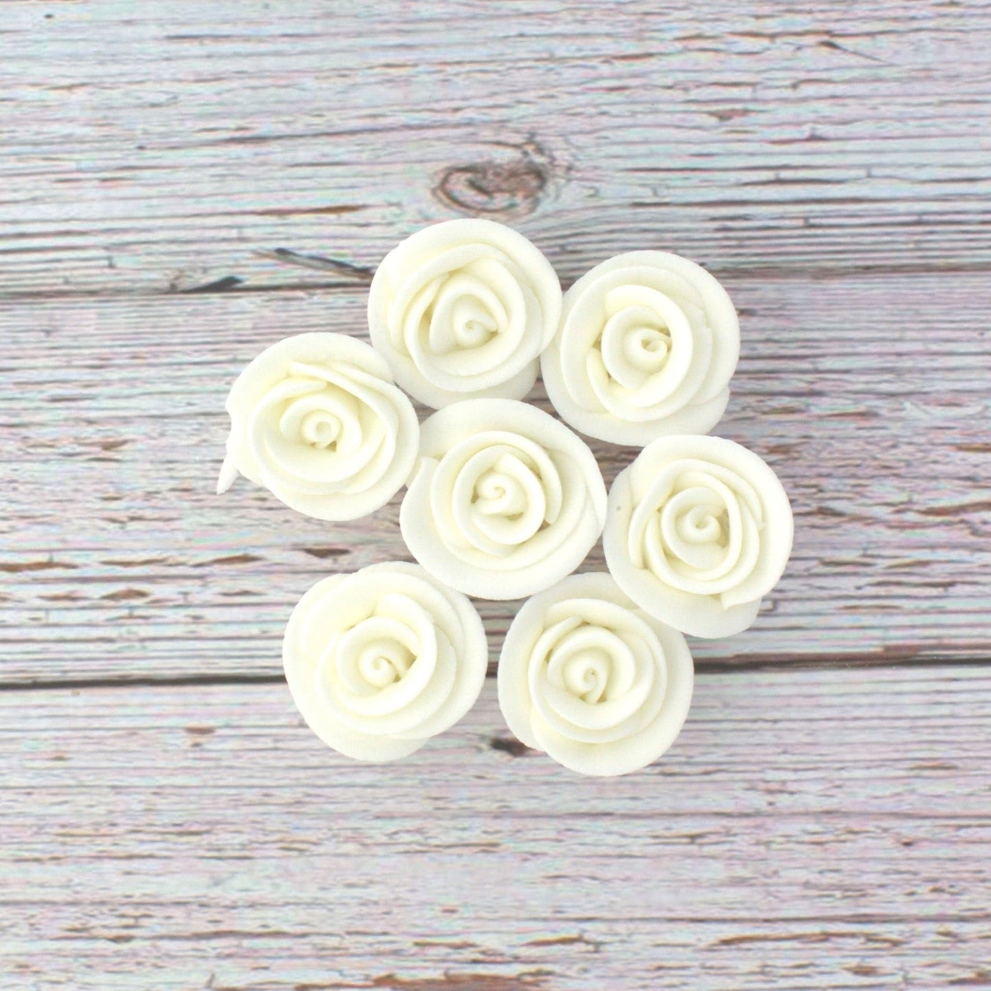 White Edible Roses, 1.5-inch, 12 Count