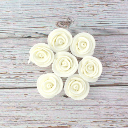 White Edible Roses, 1.5-inch, 12 Count