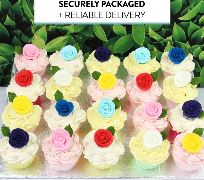 Premium Edible Roses for Cakes and Cupcakes, Sweet Royal Icing Roses, by Global Sugar Art, Deep Violet