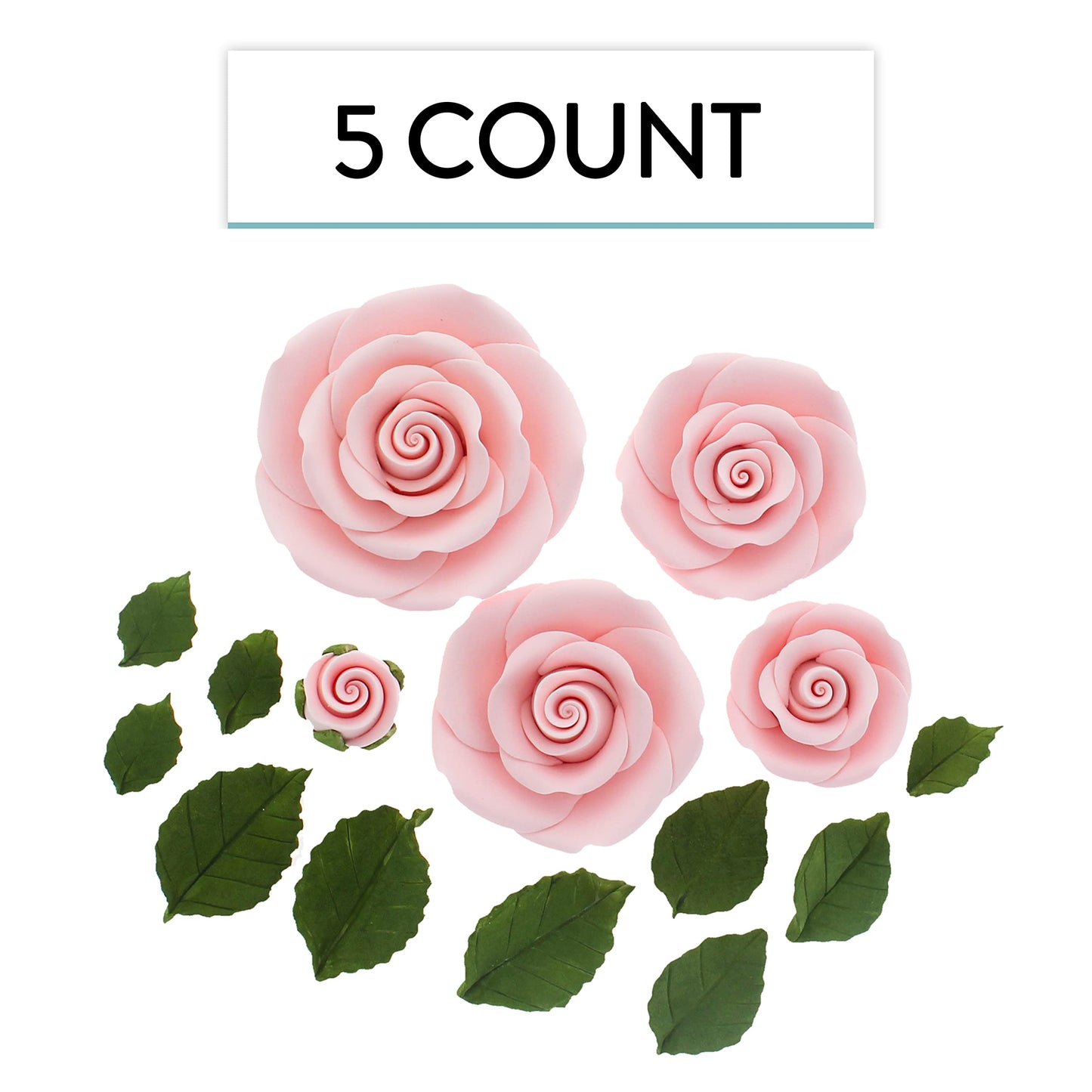 Pink Rose & Leaf Kit, Assorted Sizes, 15-Piece Set