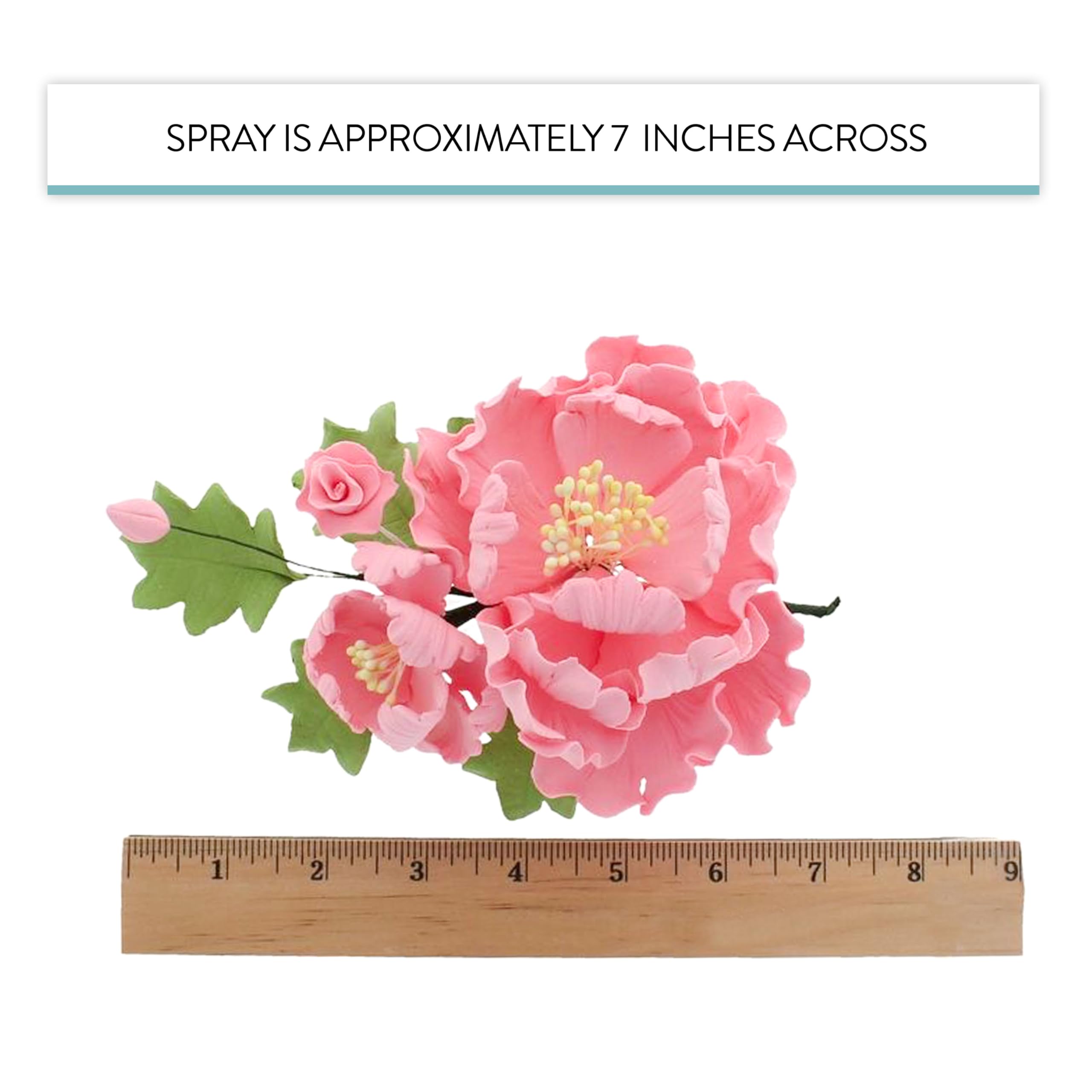 Premium Peony Sprays for Cake Decorating by Global Sugar Art, Pink Open