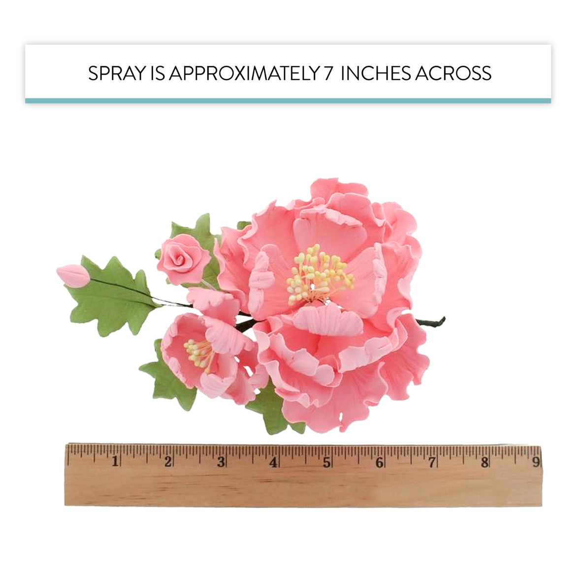 Premium Peony Sprays for Cake Decorating by Global Sugar Art, Pink Open