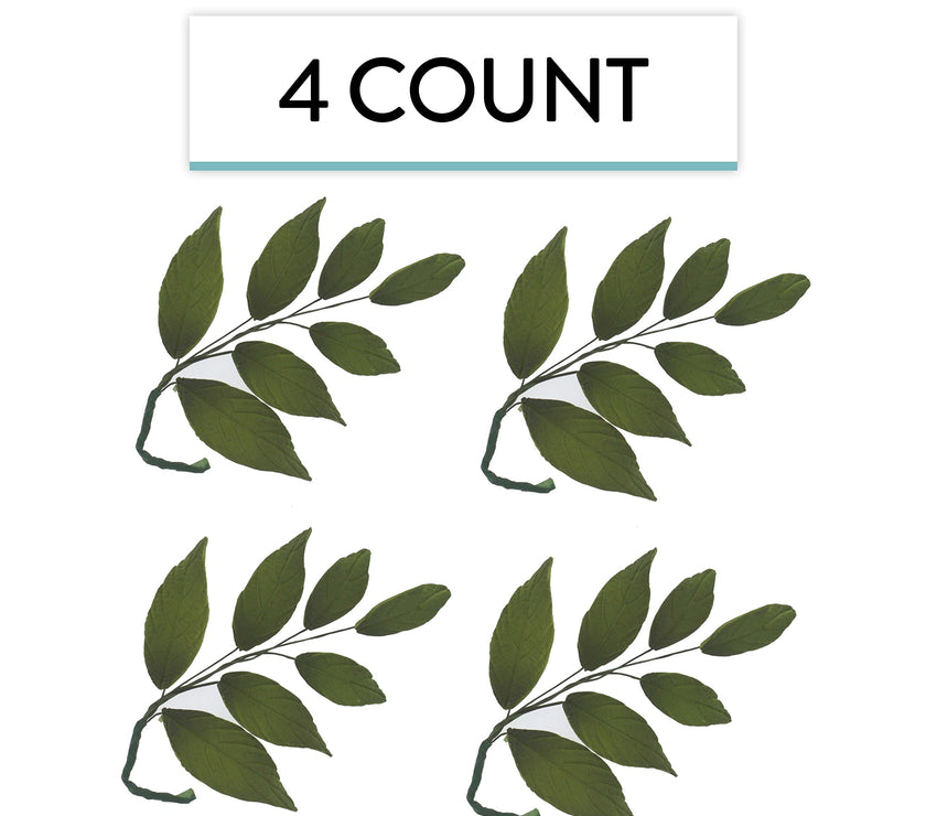 Dark Green Leaf  Spray  Cake Decoration by Chef Alan Tetreault, Global Sugar Art, 4 Count