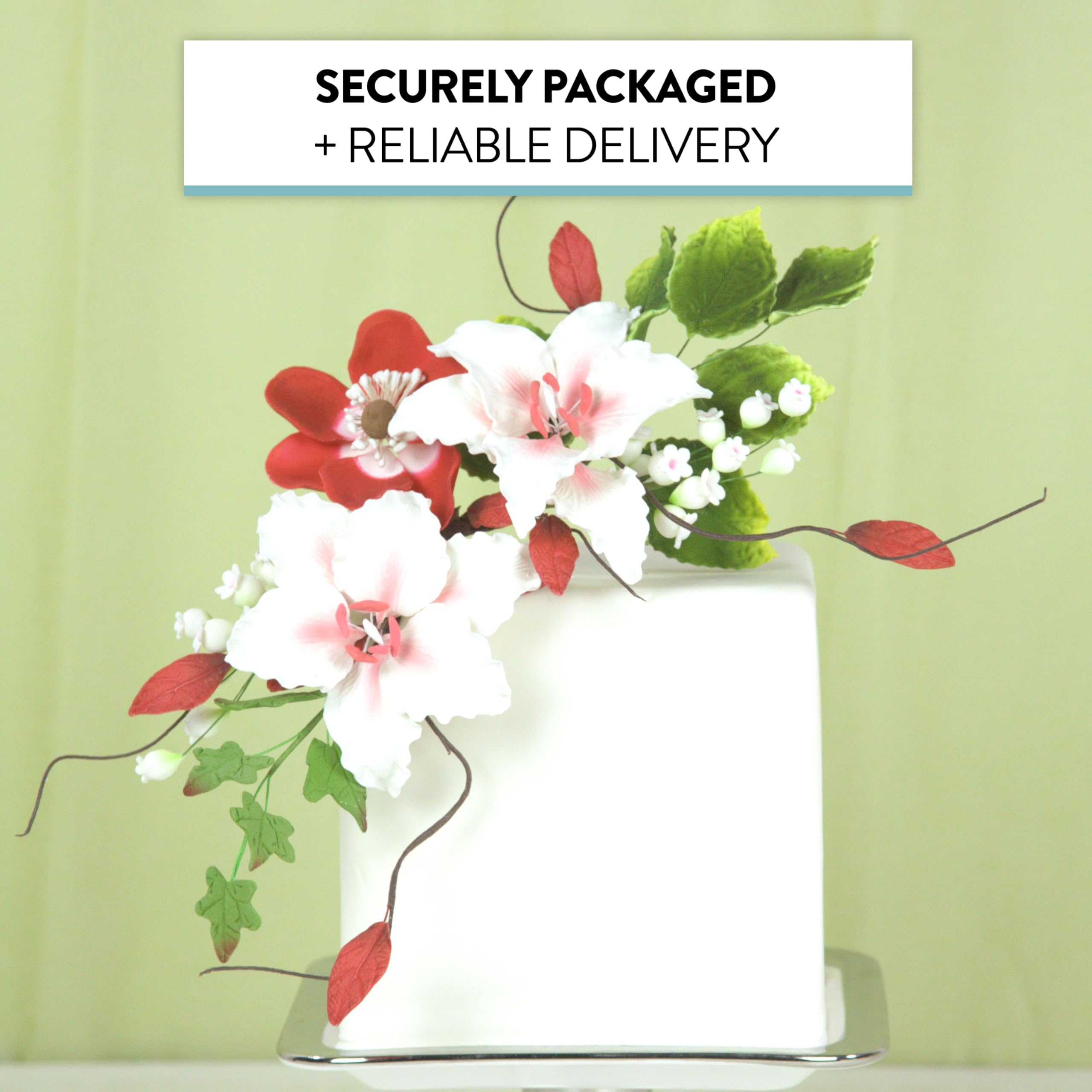 Lily of the Valley Sugar Cake Flowers, Filler Spray by Global Sugar Art, White, 5 Count