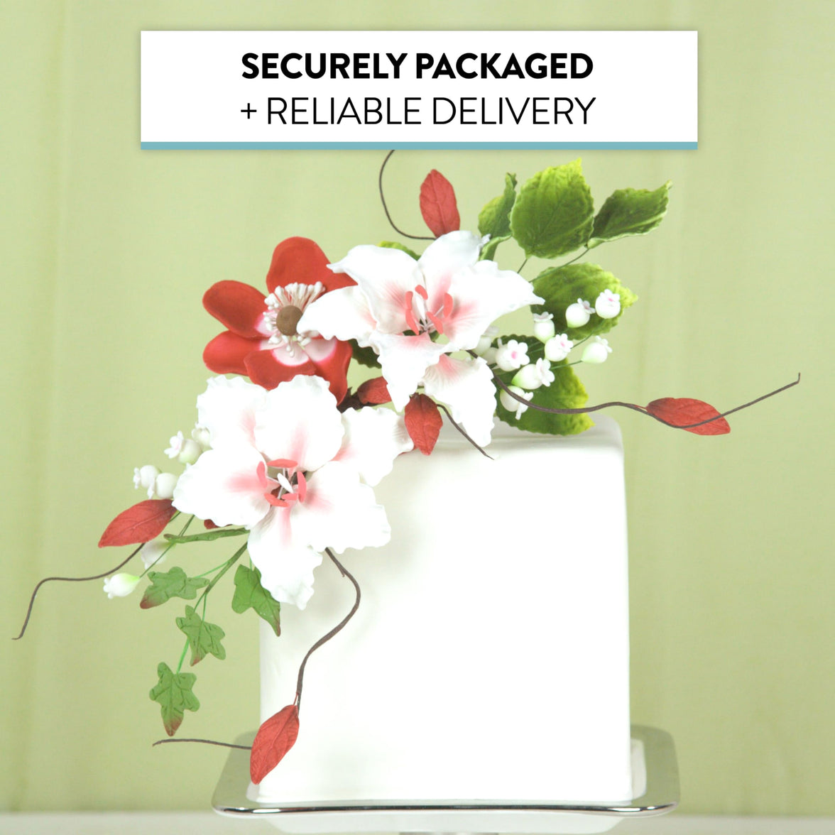 Lily of the Valley Sugar Cake Flowers, Filler Spray by Global Sugar Art, White, 5 Count