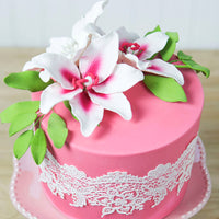 Light Green Gardenia Leaf Spray Cake Decoration by Chef Alan Tetreault, Global Sugar Art, 4 Count