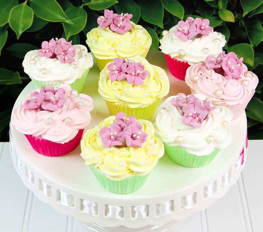 Global Sugar Art Blossom Sugar Cake Flowers with Pearl Stamens, Dusty Rose, by Chef Alan Tetreault
