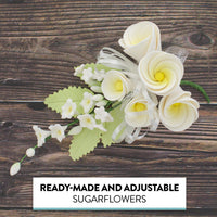 Tropical Cake Topper Frangipani Spray Gum Paste Flower by Global Sugar Art, Large