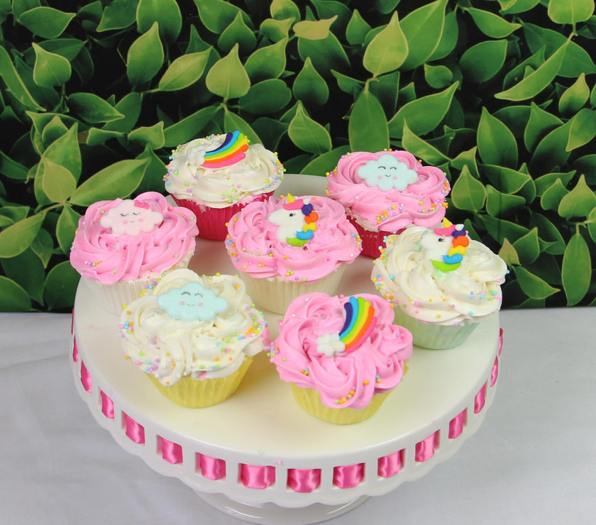 Unicorns, Rainbows & Clouds Edible Kosher Royal Icing Decorations for Cakes, Cupcakes and Cookies, by Global Sugar Art