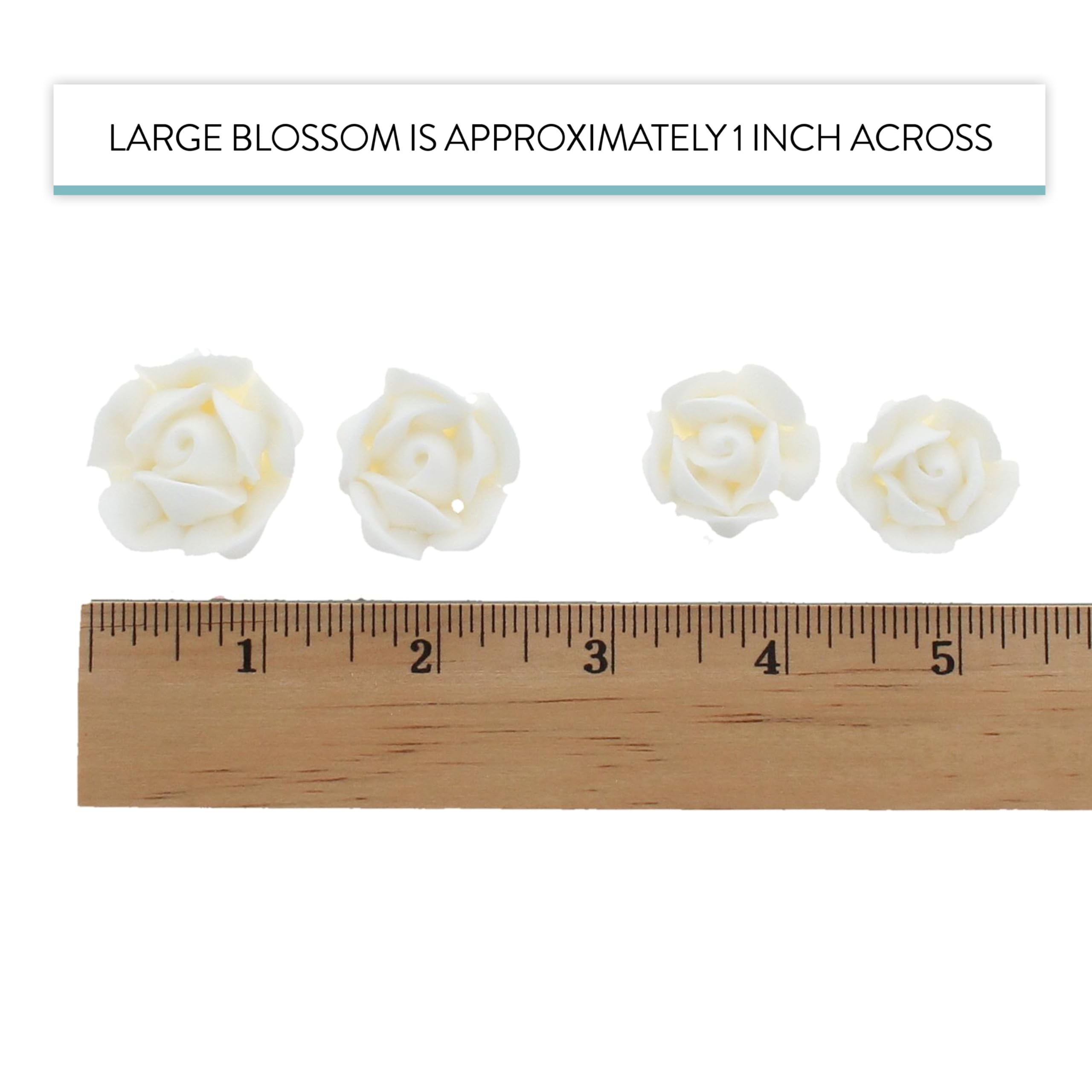 Edible Royal Icing Roses, Two Dozen Roses for Cupcake Decorating, by Global Sugar Art, White Rose Set