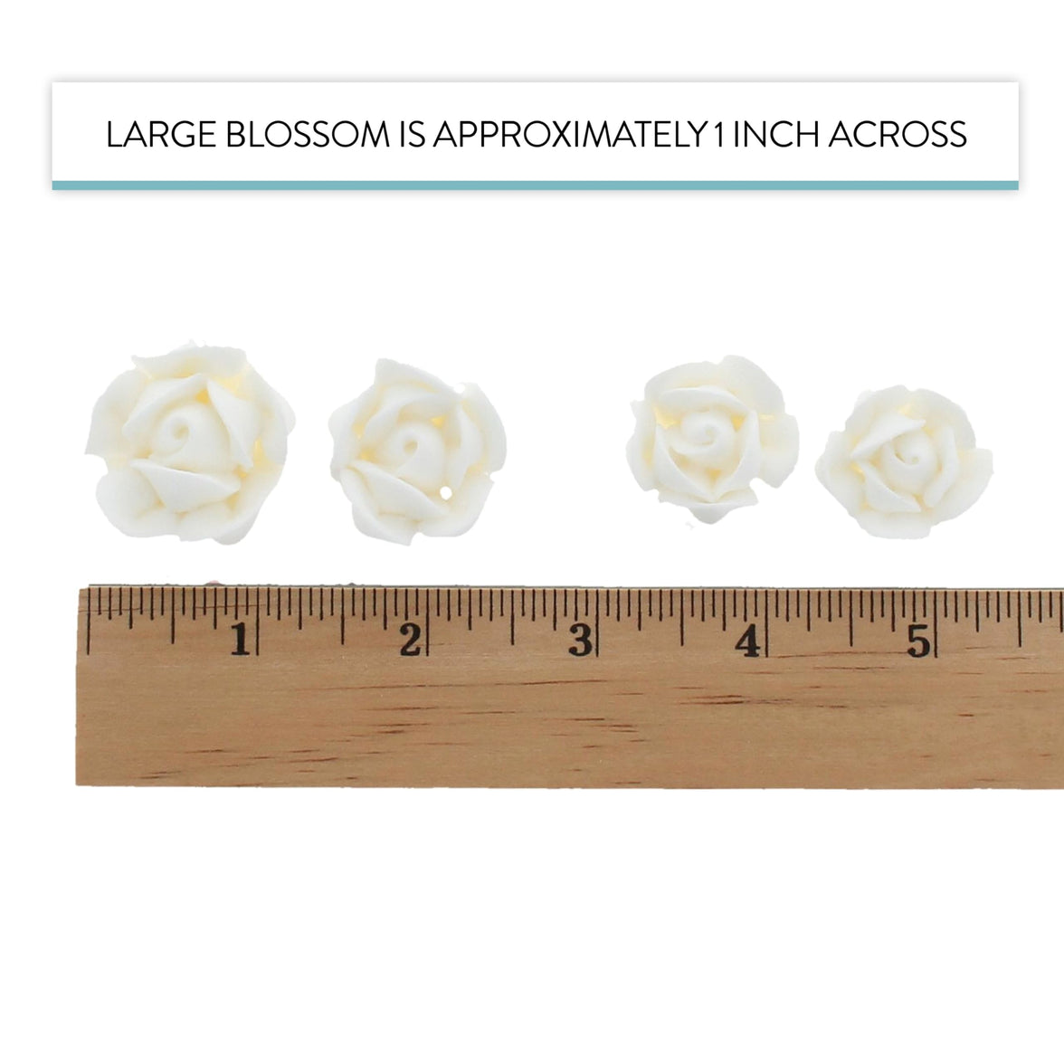 Edible Royal Icing Roses, Two Dozen Roses for Cupcake Decorating, by Global Sugar Art, White Rose Set