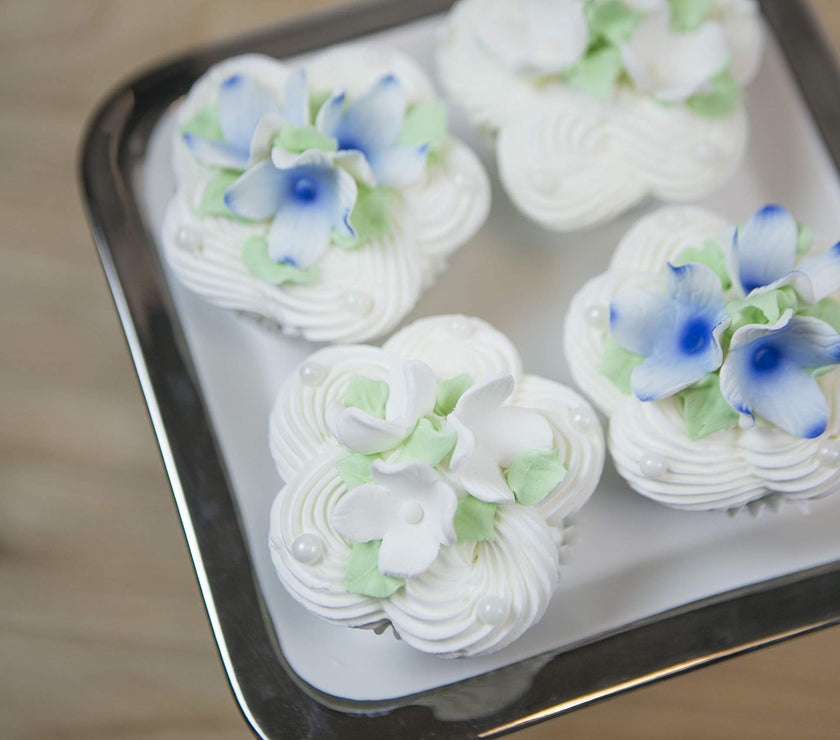 Hydrangea Sugar Flower Cake Decorations by Global Sugar Art, White