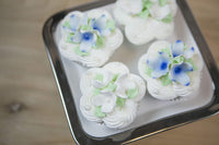 Hydrangea Sugar Flower Cake Decorations by Global Sugar Art, White
