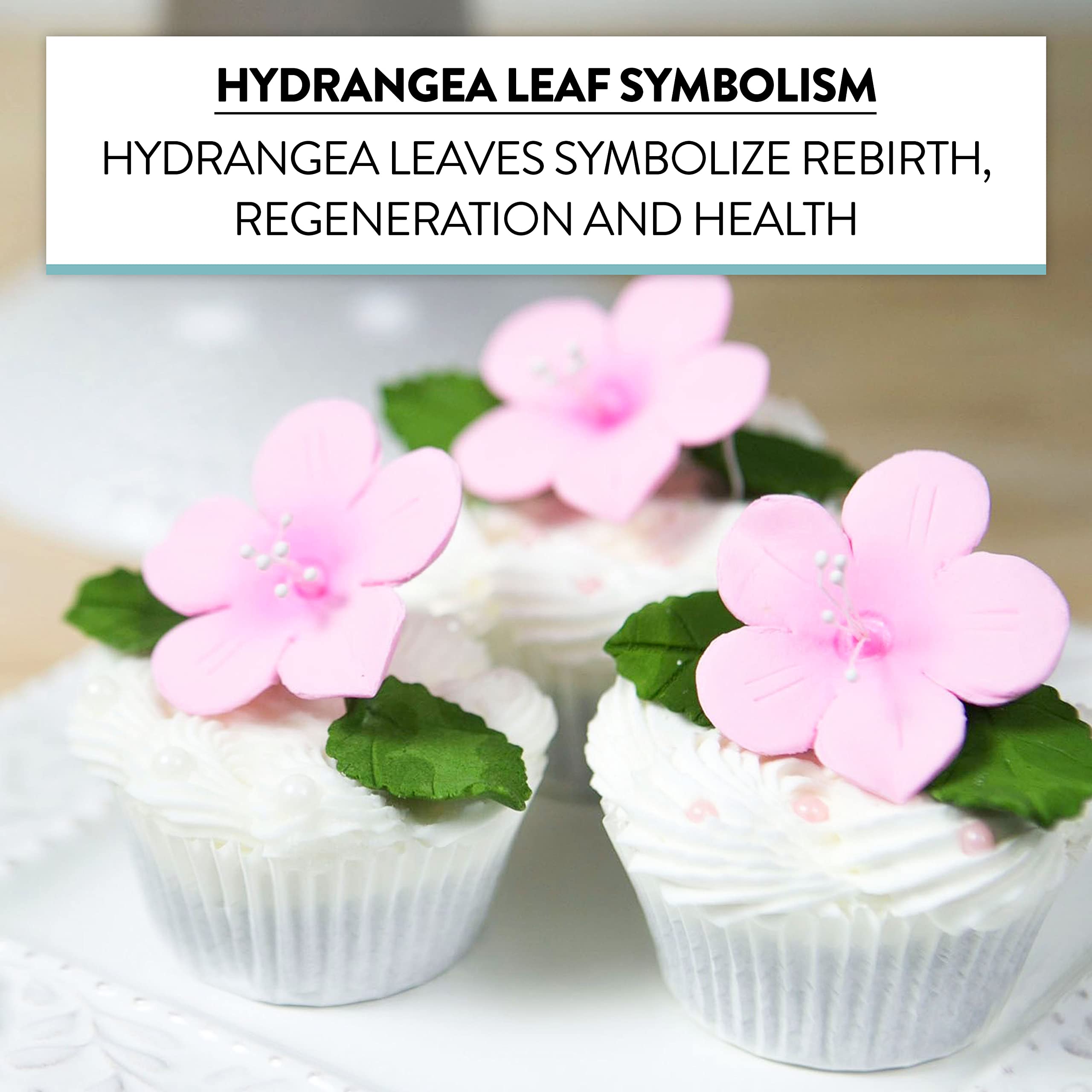 Hydrangea Leaves, Gum Paste Cake Decorations by Global Sugar Art, Green, Multiple Sizes