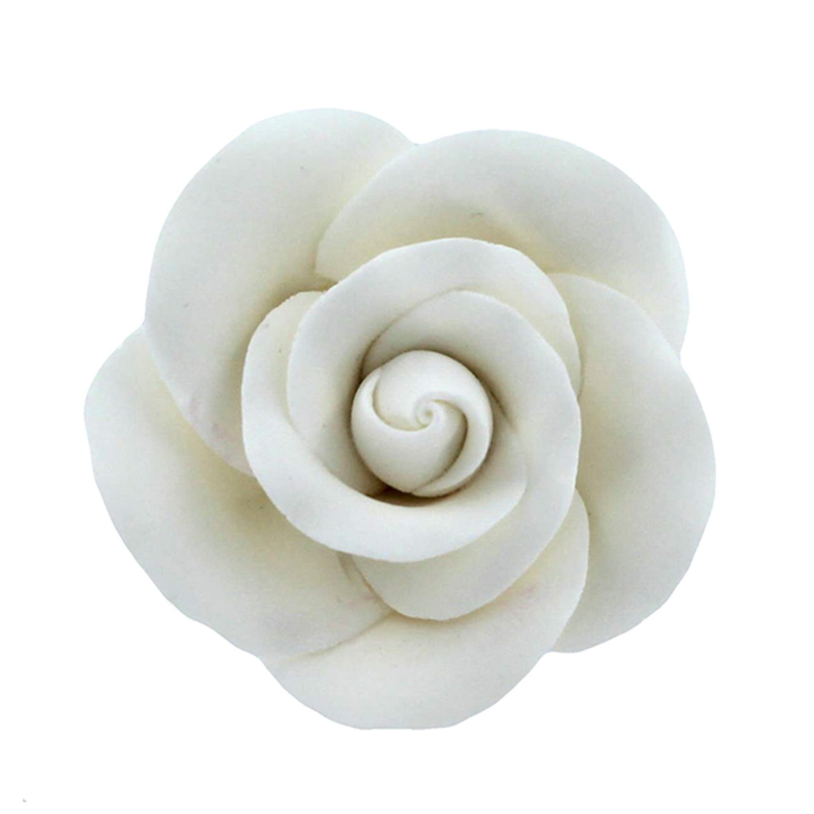 Classic Tea Rose Sugar Cake Flowers, by Global Sugar Art, Wired, White, Medium