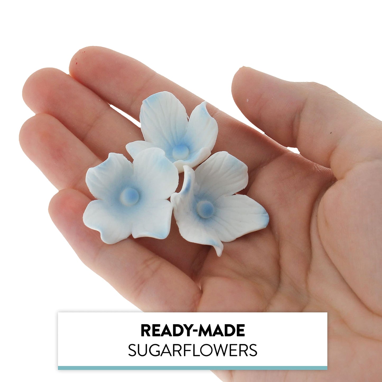 Blue Hydrangea Flowers, Wired, 1-inch, 36 Count