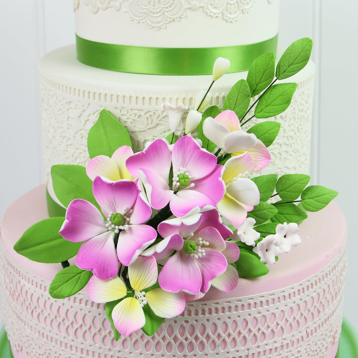 Impatiens Sugar Cake Flower Spray, by Global Sugar Art, Pink, 1 Count