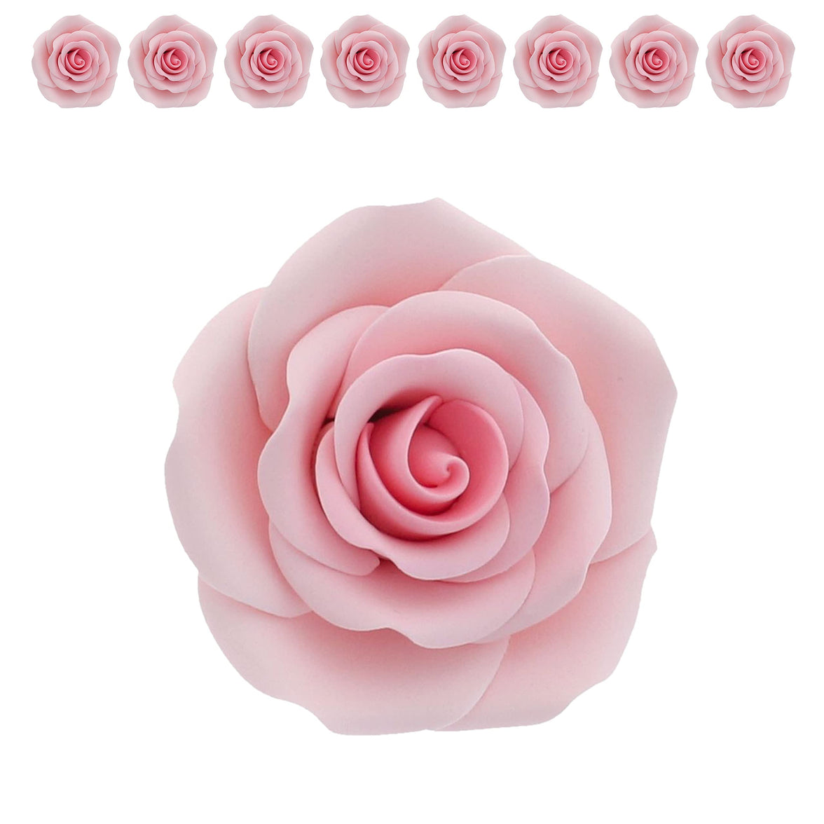 Shrub Rose Sugar Flowers for Cakes, by Global Sugar Art, Large, Pink