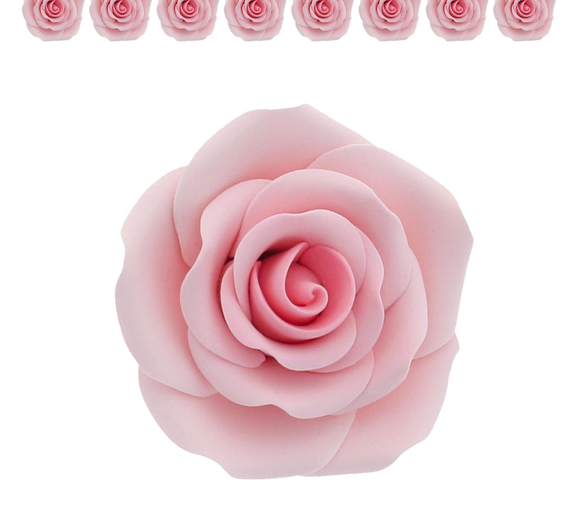 Shrub Rose Sugar Flowers for Cakes, by Global Sugar Art, Large, Pink