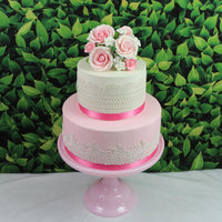 Rose Bouquet Cake Decoration, Elegant Garden Rose Cake Topper, by Global Sugar Art, Pink