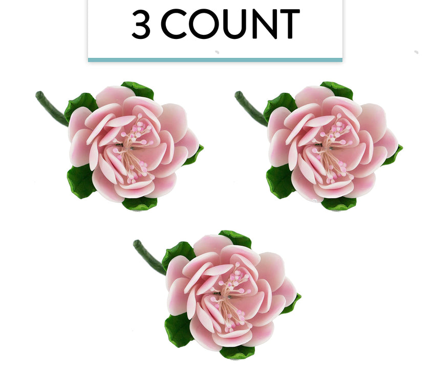Protea Sugar Cake Flowers by Global Sugar Art, Medium Pink. 3 Count