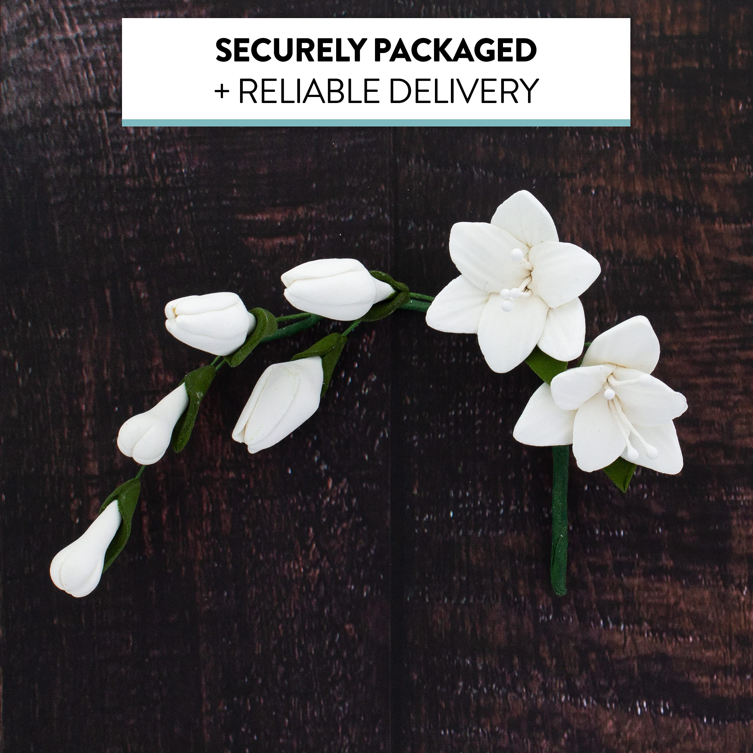 Freesia Sugar Cake Flower Filler Spray, by Global Sugar Art, White, 3 Count