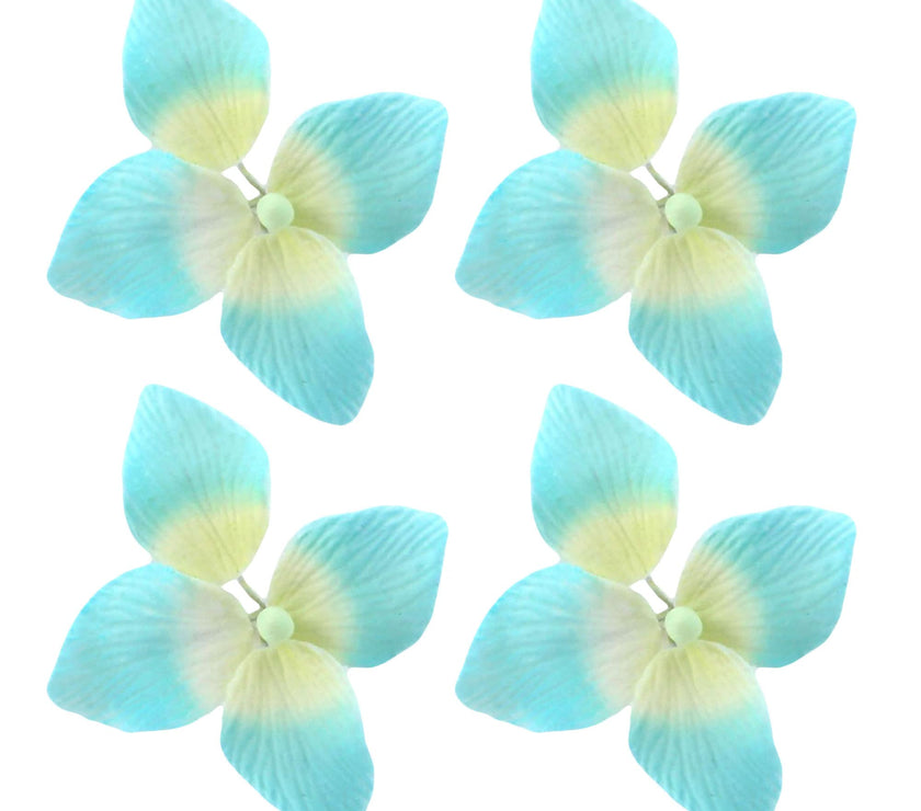 Hydrangea Blossoms, Flat Sugar Flowers by Global Sugar Art, 24 Count Blue