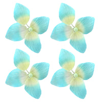 Hydrangea Blossoms, Flat Sugar Flowers by Global Sugar Art, 24 Count Blue