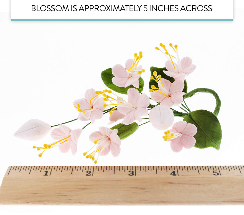 Cherry Blossom Sugar Cake Flower Spray, by Global Sugar Art, Pink, 1 Count