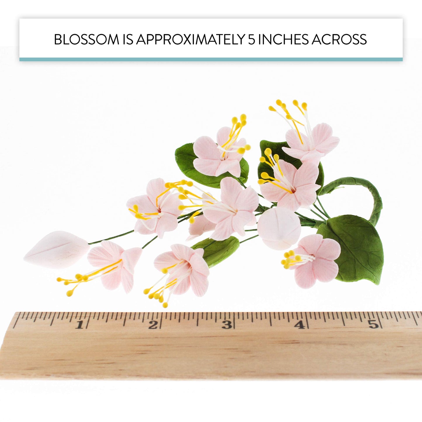 Pink Cherry Blossoms with Leaves Spray