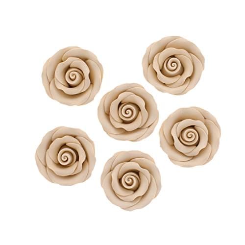 Premium Roses for Decorating Cakes and Cupcakes, by Global Sugar Art, Medium, Lavender Pink Yellow Peach