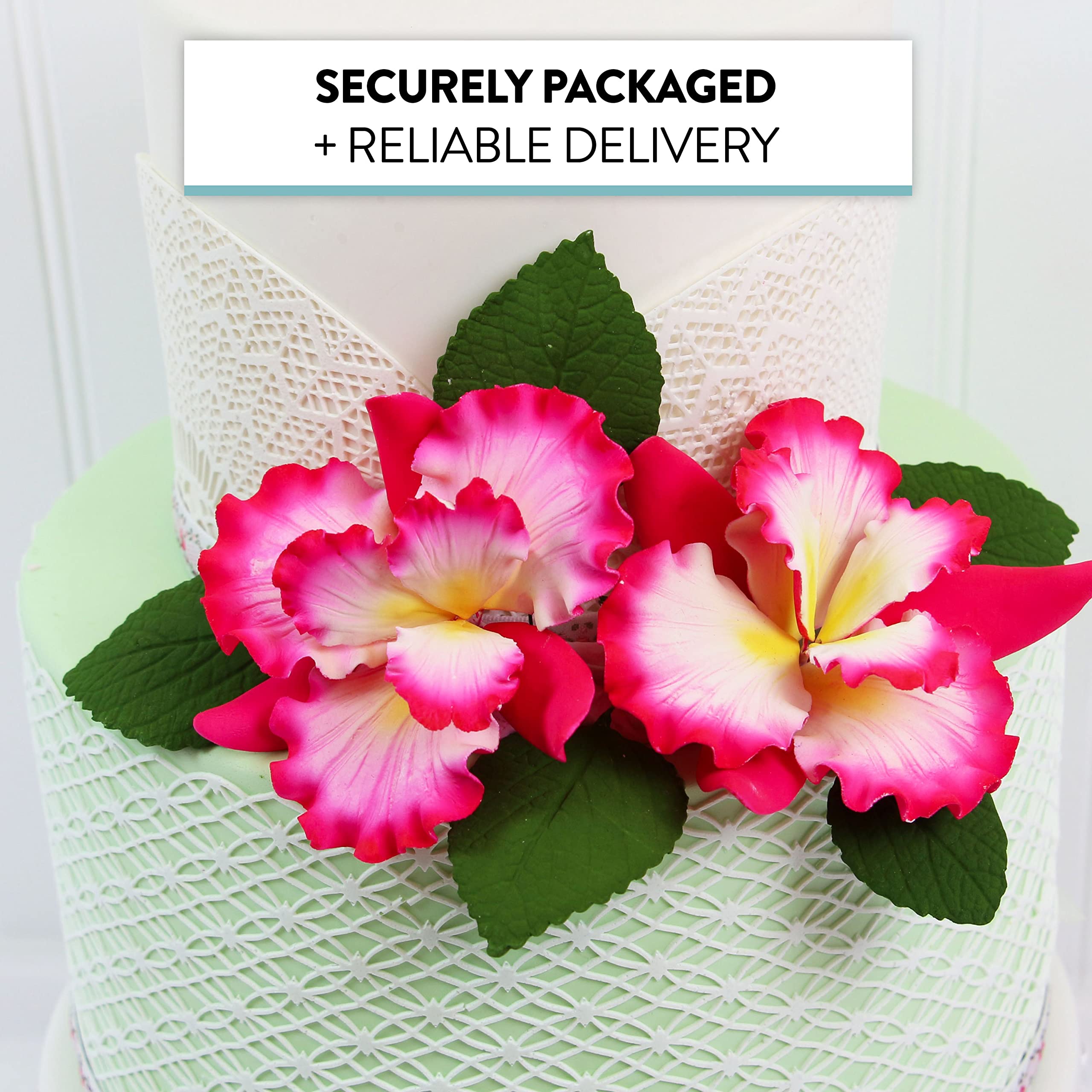 Dutch Iris Sugar Cake Flower, Cake Topper by Global Sugar Art, Pink