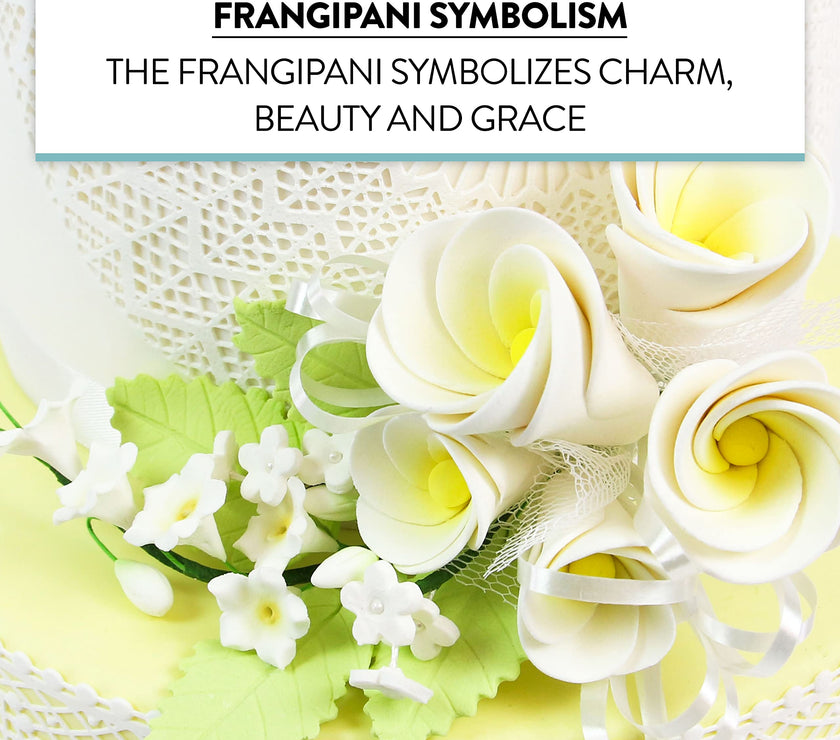 Tropical Cake Topper Frangipani Spray Gum Paste Flower by Global Sugar Art, Small
