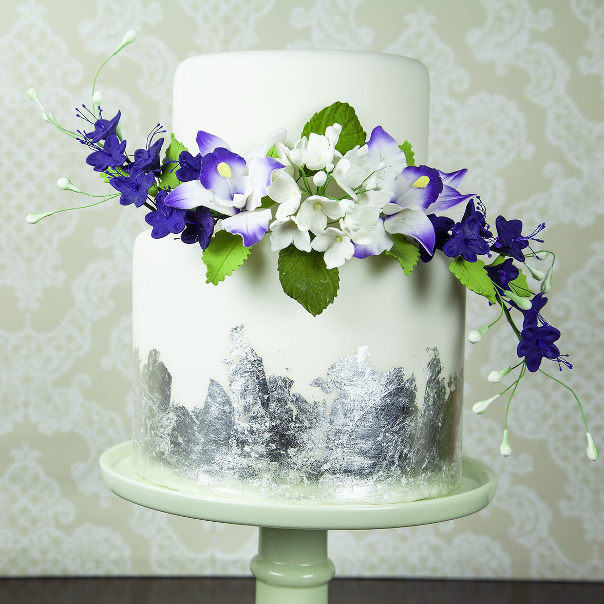 Hydrangea Blossoms Sprays, Sugar Cake Flowers by Global Sugar Art, 4 Count, White