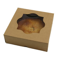 Kraft Pastry Boxes with Windows, Natural Brown, Auto Popup, Sturdy