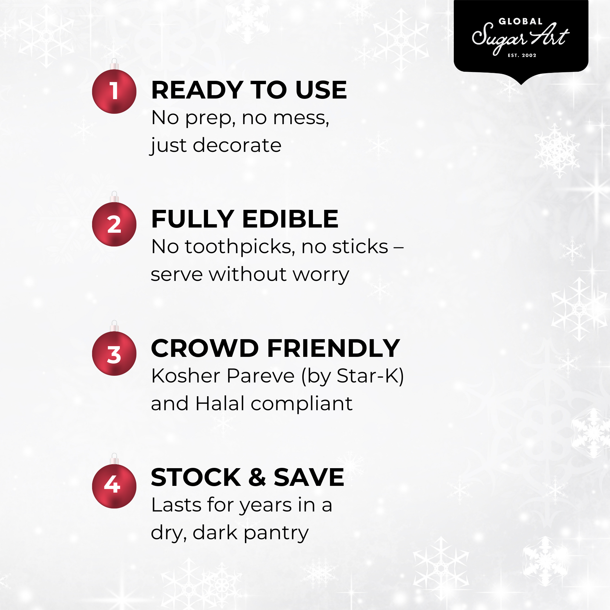 Christmas Cupcake Toppers, Edible Royal Icing Decorations, by Global Sugar Art (Santa Snowman)