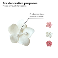 Global Sugar Art Blossom Sugar Wedding Cake Flowers with Pearl Stamens, White, by Chef Alan Tetreault