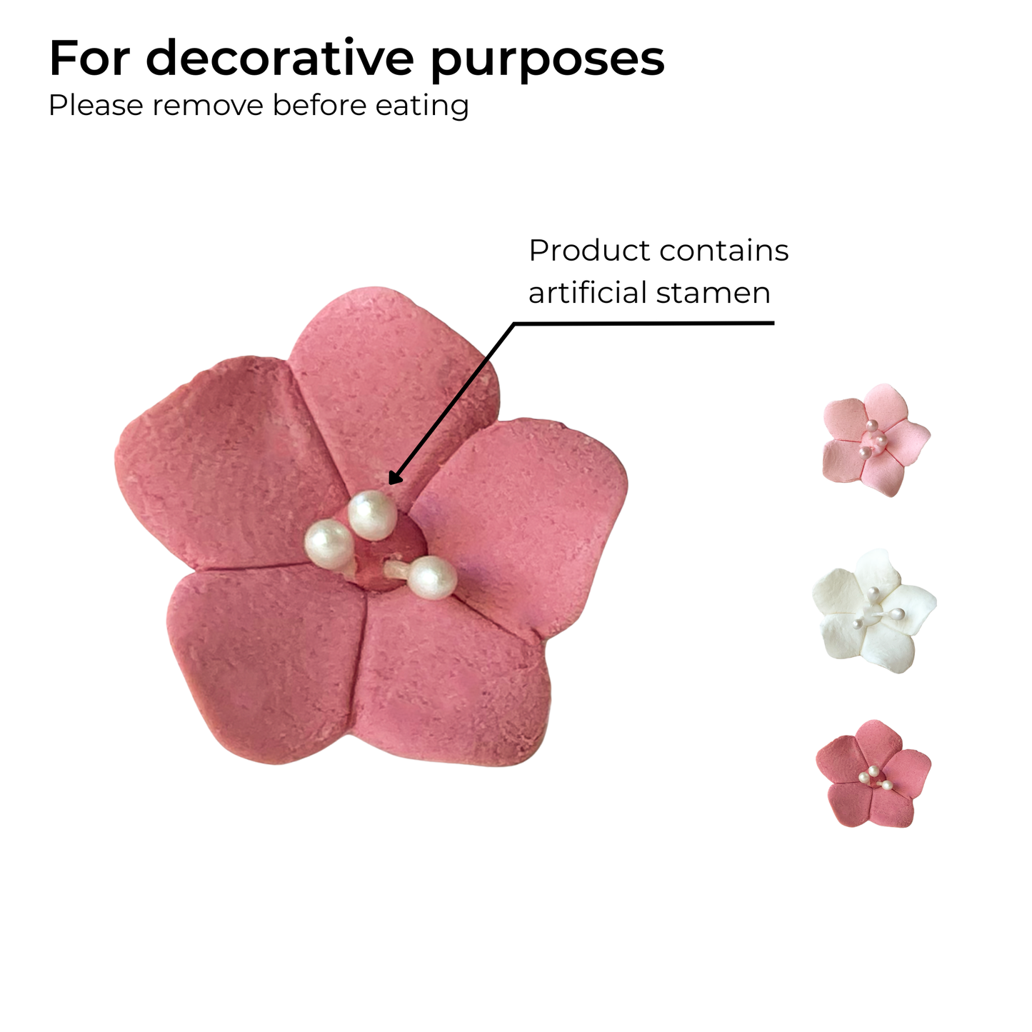 Mini Dusty Rose Blossoms with Pearl Stamens